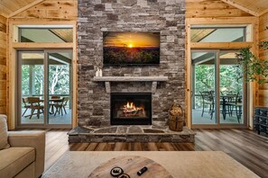 Smart TV, fireplace, video games