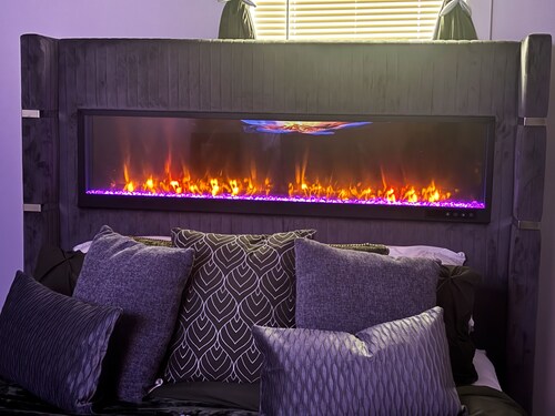 Luxury Comfort: King Size Bed , LED Massage Sofas , Cozy FirePit & Gazebo