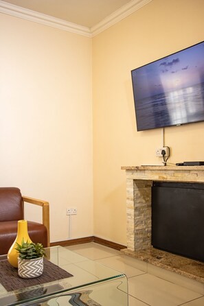 Smart TV, fireplace