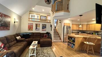 Smart TV, fireplace, video games