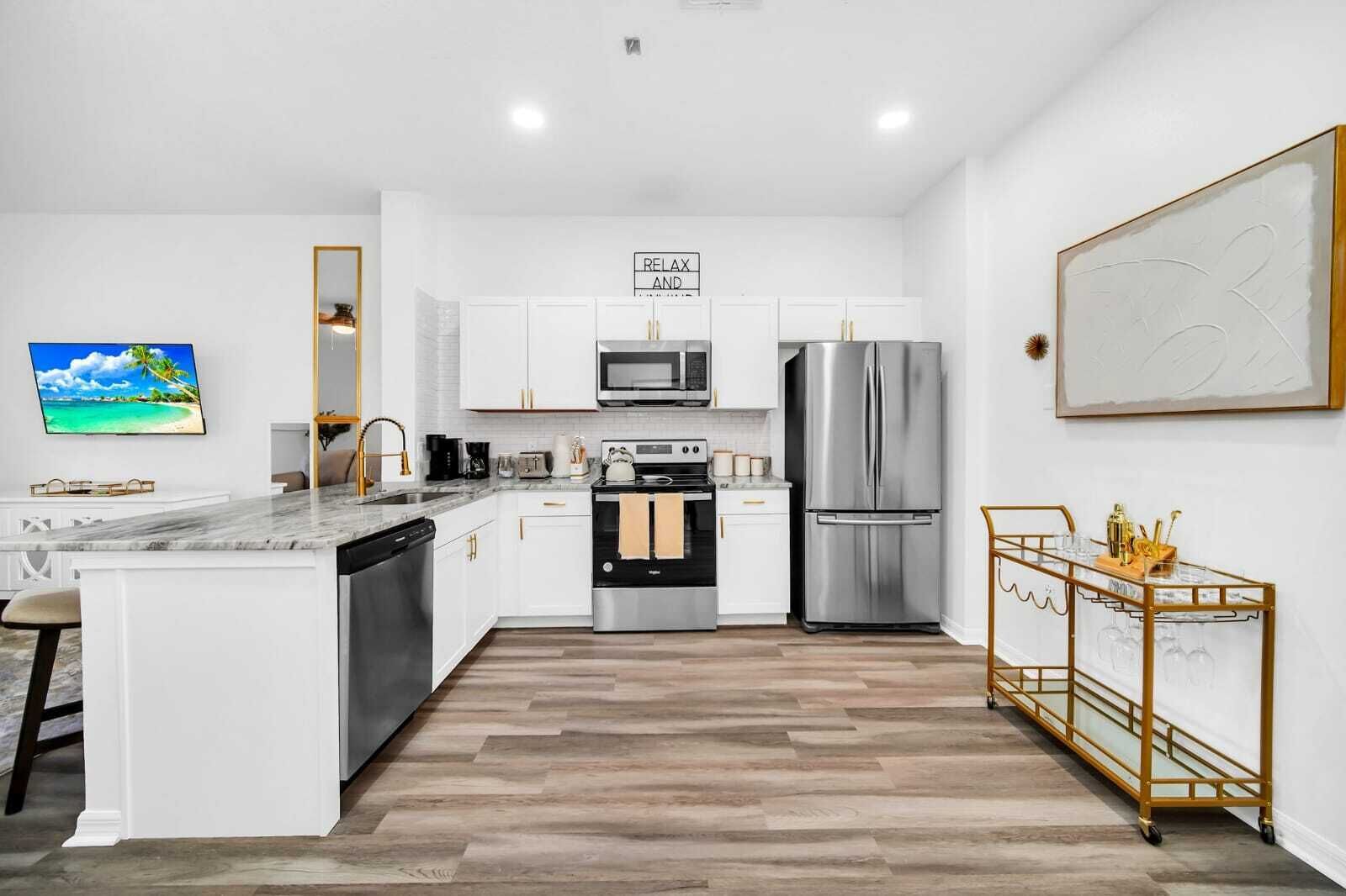 Microwave, oven, stovetop, dishwasher