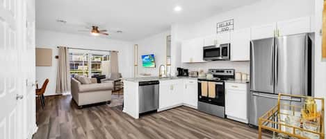Microwave, oven, stovetop, dishwasher