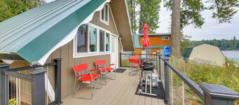 Steps to Sacheen Lake: Cute Studio Cabin w/ Deck