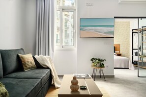 Apartment, Courtyard View | Living area | TV - Soultani Aparthotel by HarmonyHomesAway (Athens)