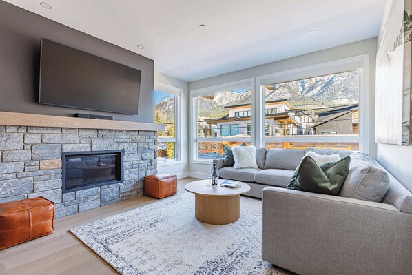 TV, fireplace, offices