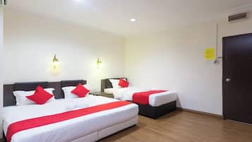 Desk, free WiFi, bed sheets