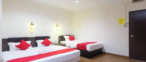 Desk, free WiFi, bed sheets