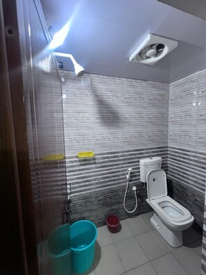 Dusche, Handtücher, Seife, Toilettenpapier