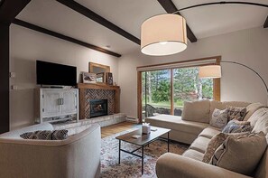 TV, fireplace, offices