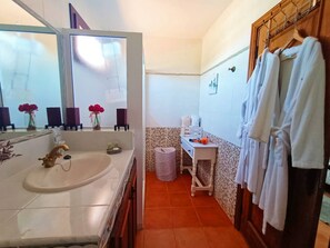 Huis, 2 slaapkamers, balkon, uitzicht op tuin | Badkamer