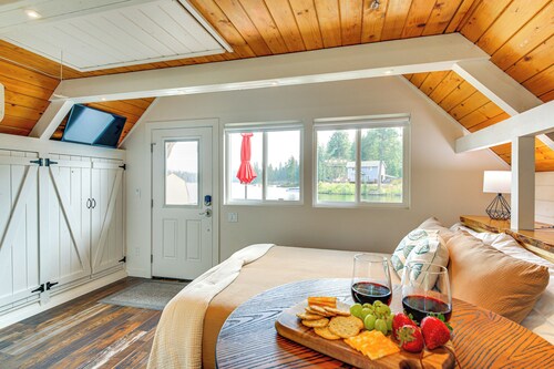 Steps to Sacheen Lake: Cute Studio Cabin w/ Deck