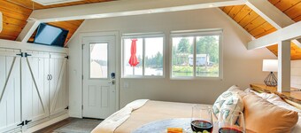 Steps to Sacheen Lake: Cute Studio Cabin w/ Deck