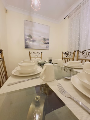 House, 3 Bedrooms, Garden View | Dining room - Elegant Escape in North Shields - Spacious 3 Bedroom House (North Shields)