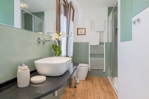 Dusche, Haartrockner, Bidet, Handtücher