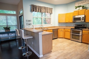 Microwave, oven, stovetop, dishwasher