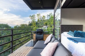 Deluxe-Ferienhütte, Bergblick | Wohnbereich