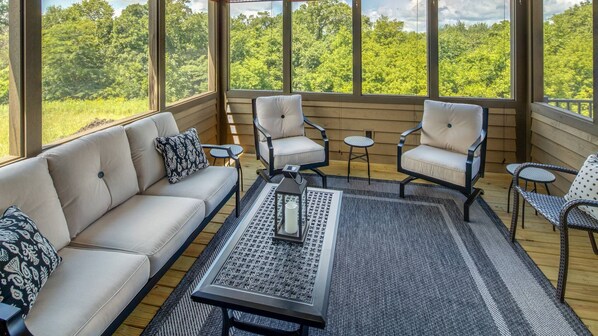 Living area - Spacious 5-bdrm house in lovely Galena w/hot tub, screened porch fitness room (Galena)