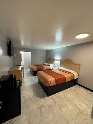 Double Room, 2 Queen Beds, Smoking | Desk, laptop workspace, free WiFi