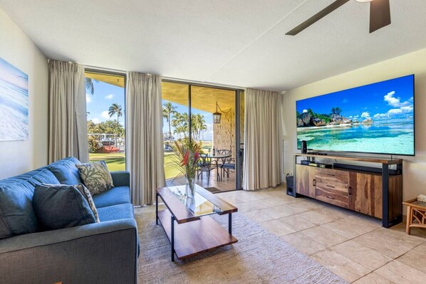Smart TV, books - Maui Sunset Getaway with Pool and Ocean View (Kihei)