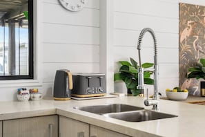 Fridge, microwave, dishwasher, toaster