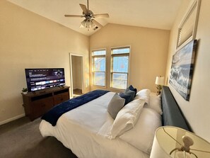 2 bedrooms, desk, iron/ironing board, travel crib