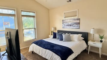 2 bedrooms, desk, iron/ironing board, travel crib