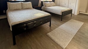 A bedroom with two beds, a large window, and a wardrobe. - Cozy Cottage 1.5 mile to  Stadium Ann Arbor (Ann Arbor)
