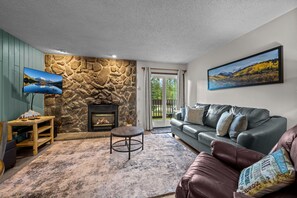 Smart TV, fireplace, video games, books