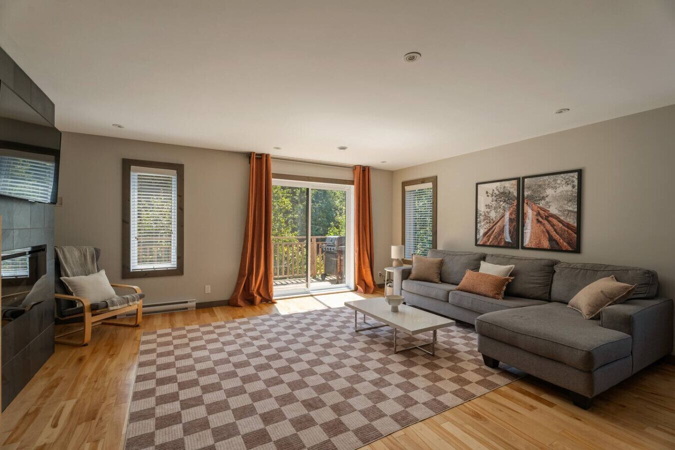 Smart-TV, Kamin, Videospiele, Bücher