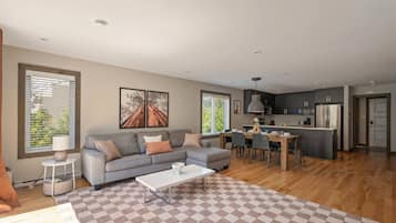 Smart TV, fireplace, video games, books