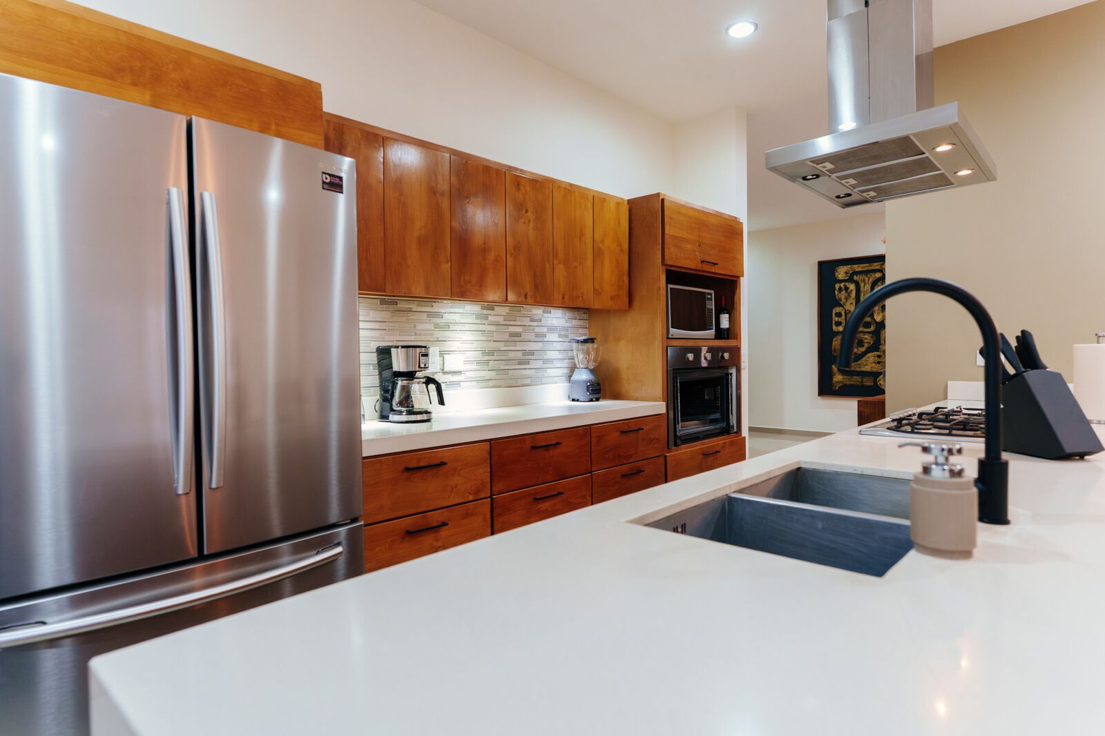 Microwave, stovetop, coffee/tea maker, toaster