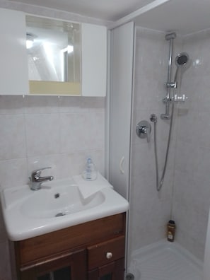 Ducha, secador de pelo, bidet, toallas