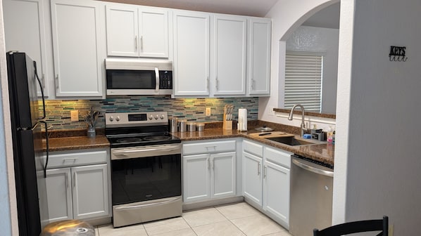 Microwave, oven, stovetop, dishwasher