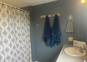 Serviettes fournies, savon, shampoing, papier toilette