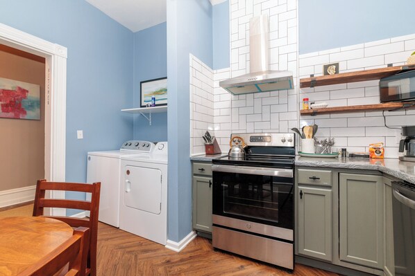 Microwave, oven, stovetop, dishwasher