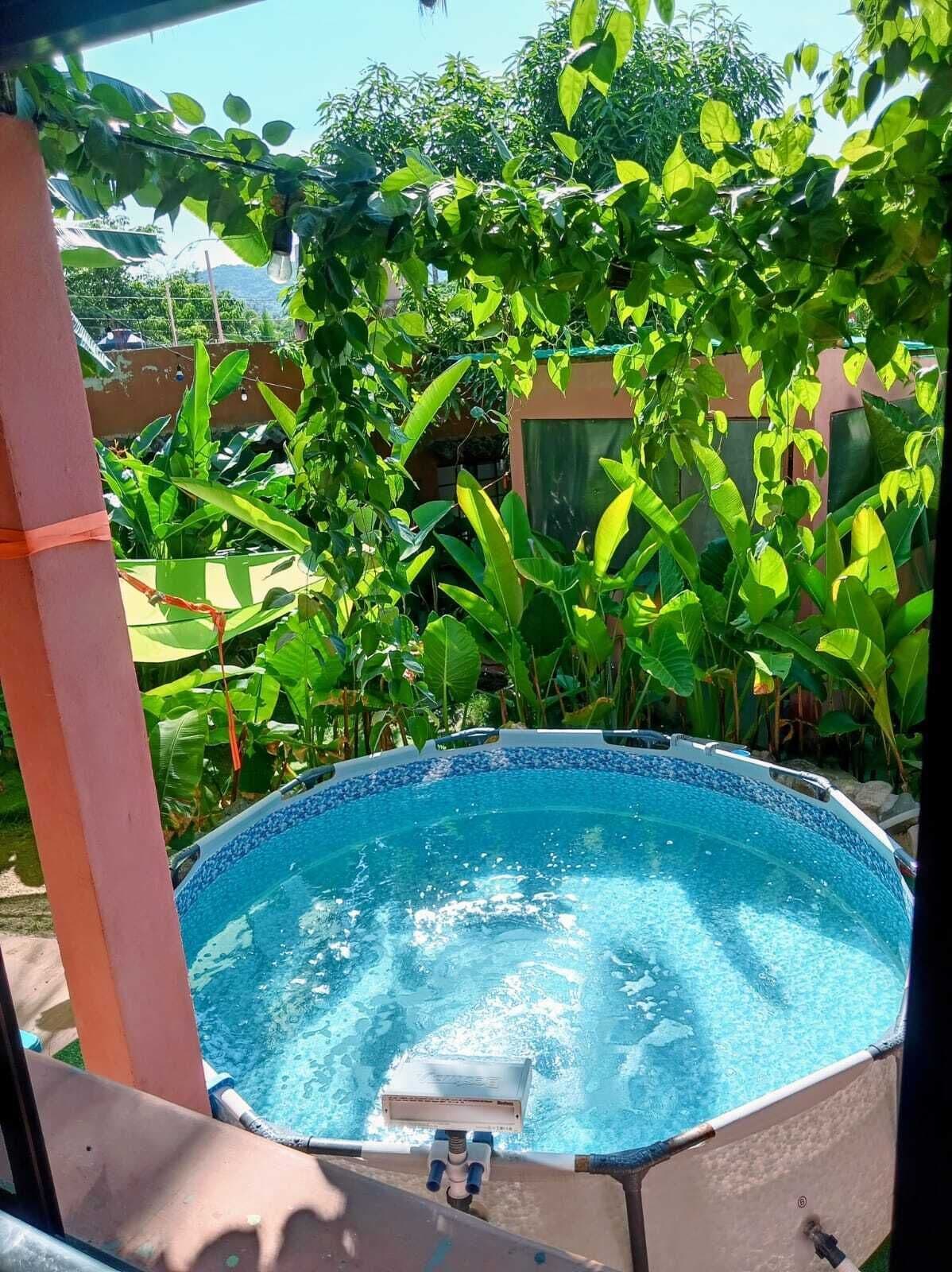 Family House, Pool View | Living area | 55-inch Smart TV with digital channels