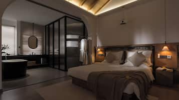 尊榮套房, 城市景觀 | 埃及棉床單、高級寢具、羽絨被、記憶床墊