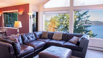 Älytelevisio, takka, DVD-soitin, stereot