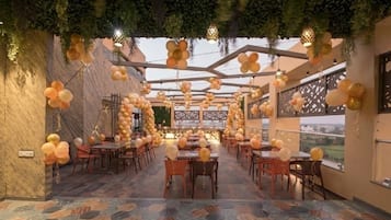 Outdoor banquet area