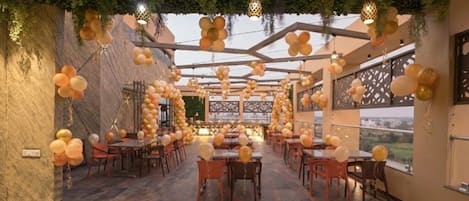 Outdoor banquet area