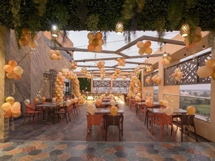 Outdoor banquet area