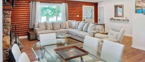 TV, fireplace, video games