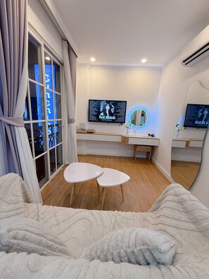 Luxury Apartment, Balcony, Ocean View | Living area - Sunshine house (Phu Quoc)