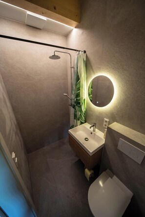 Hair dryer, towels, soap, toilet paper - Studio Terra Salzburg Ecosuite (Altenmarkt im Pongau)