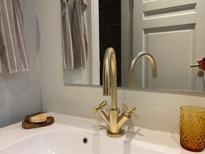 Shower, hair dryer, bathrobes, bidet