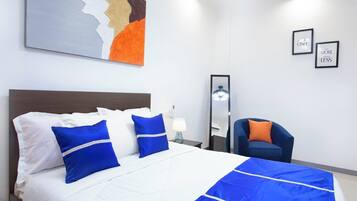 2 slaapkamers, een strijkplank/strijkijzer, wifi, beddengoed