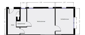 Floor plan - Mi Casita: Charming 1-room apartment, 2min from the highway (Florstadt)