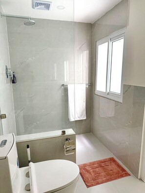 Free toiletries, hair dryer, slippers, bidet
