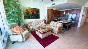 Condo, 3 Bedrooms | Living area - Sapphire Exclusivity Luxury Killer Views 3 Bedroom Apts (South Padre Island)