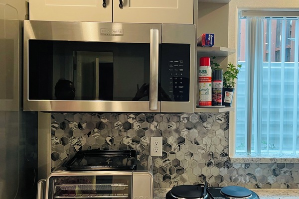 Microwave, stovetop, dishwasher